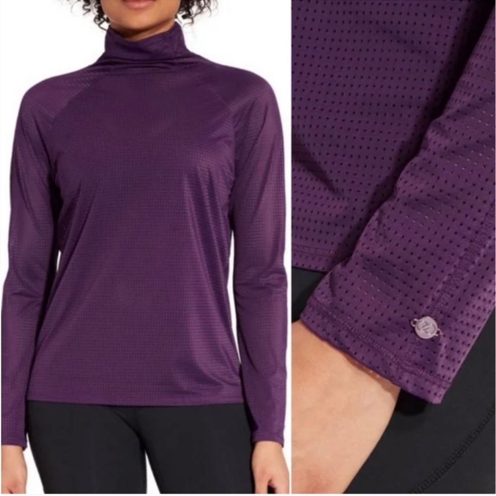 Calia Blackberry Mesh Long Sleeve Pullover